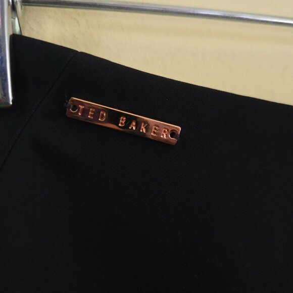 Ted Baker Abirati Trousers In Magnolia Stripe Print Pockets Career Size 4 - Picture 9 of 12